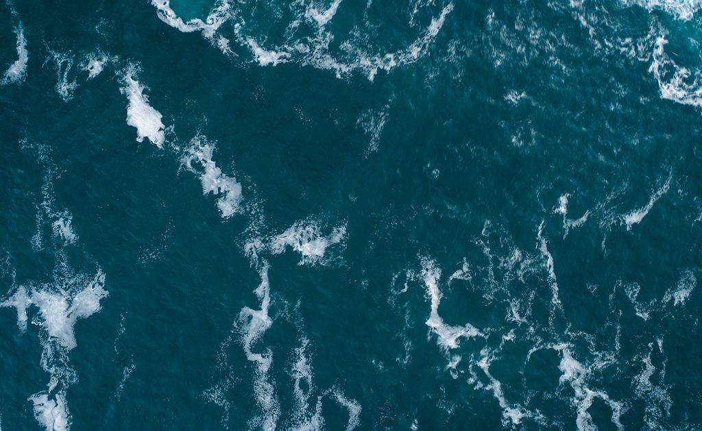 Aerial shot of waves